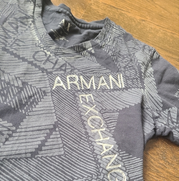 Armani Exchange Blue Graphic Men's Shirt - Picture 2 of 6